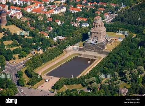 Luftaufnahme Denkmal für Schlacht der Nationen Leipzig Sachsen