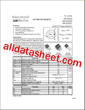 Irf Zs Datasheet Pdf International Rectifier