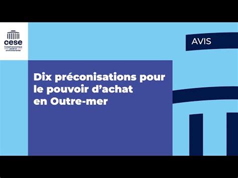 Le pouvoir d achat en Outre mer l avis du CESE est adopté Le Conseil