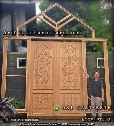 Pintu Masjid Kayu Jati Ornamen Arabic Arif Jati Furniture