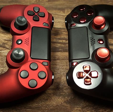 Red Black Fade Silver Buttons Ps4 Controller Artofit