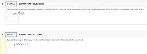 Solved Use Properties Of Limits And Algebraic Methods To