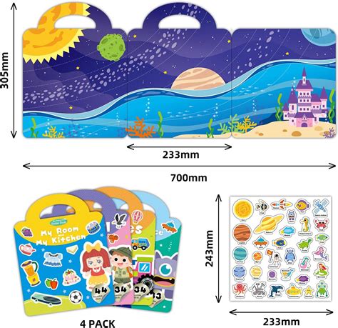 Towjug Libro de calcomanías reutilizables para niños de 2 a 6 años 2