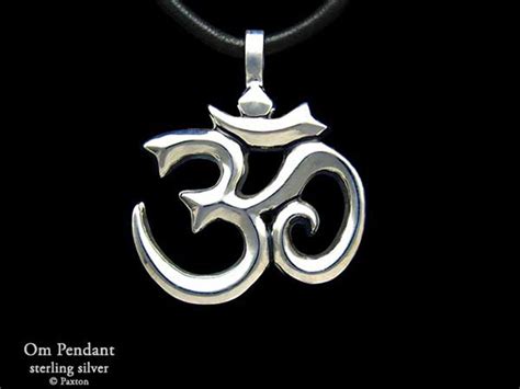 Om Symbol Pendant Necklace Sterling Silver Ohm Aum Yoga Meditation