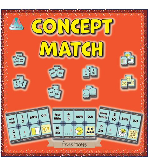 Math Center - Concept Match Fractions - Made By Teachers