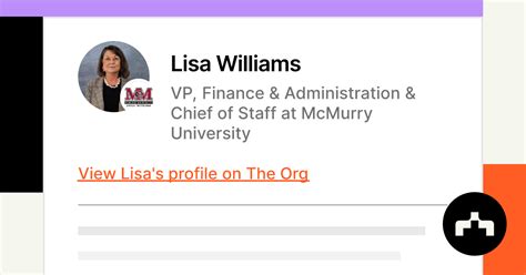 lisa williams vp finance administration chief  staff