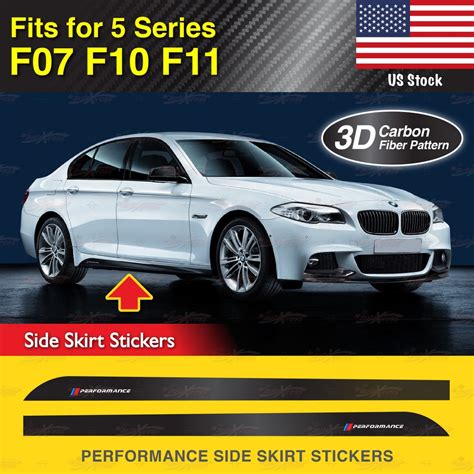 Performance Side Skirt Stickers 3d Carbon Pattern Vinyl Styling Adhesive Decals Compatible With