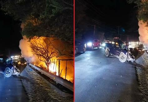 Rastra Se Incendia Al Chocar Con Un Veh Culo Y Una Motocicleta