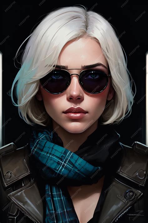 Premium Photo A Woman With Blonde Hair And Glasses