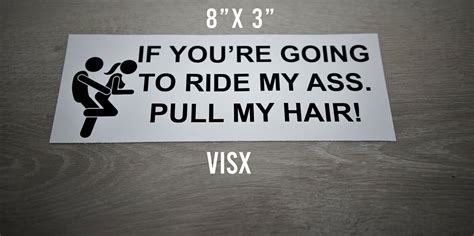If You Re Going To Ride My Ass Pull My Hair Bumper Sticker Funny Tailgate Sex EBay