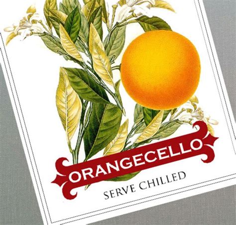 Orangecello labels with Vintage Botanical personalized name