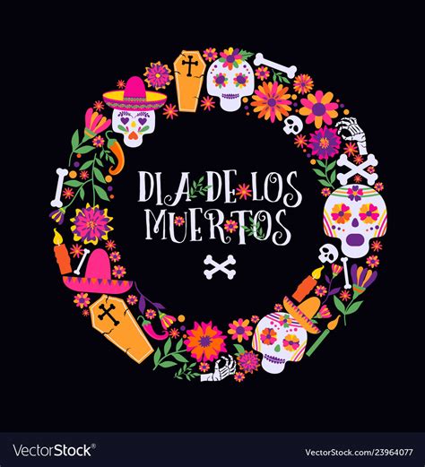 Day Dead Dia De Los Muertos Banner Royalty Free Vector Image