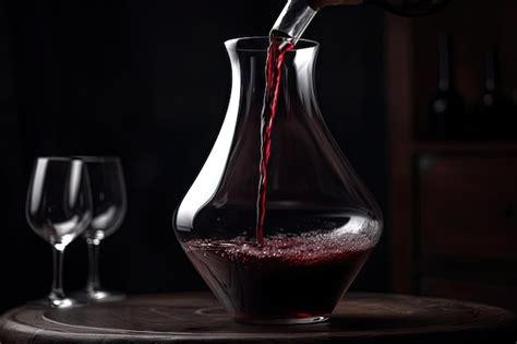 Premium AI Image Decanter With Red Wine Ready To Be Poured Into Glass