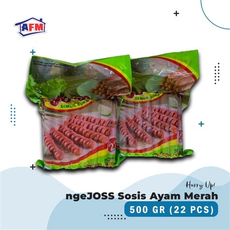 Jual ngeJOSS Sosis Ayam Merah 500 gr Isi 22/ Sosis Ayam Merah Murah ...