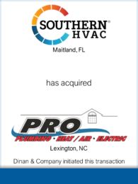 Southern HVAC Acquired Pro Plumbing Air Electric Dinan Company LLC