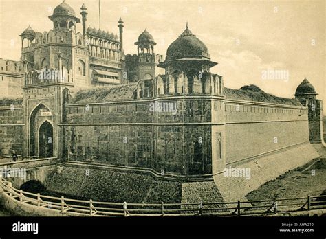 Aad 91647 Old Vintage Antique Print Of Red Fort Delhi India Stock Photo