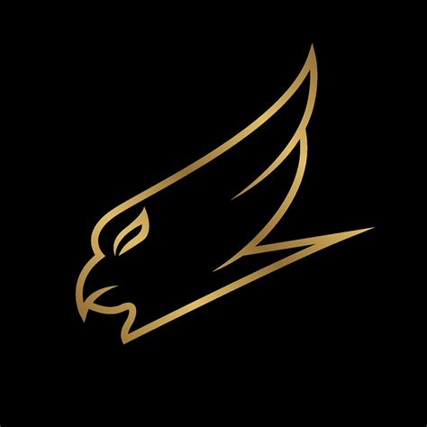 eagle head gold outlined vector logo design 26742426 Vector Art at Vecteezy