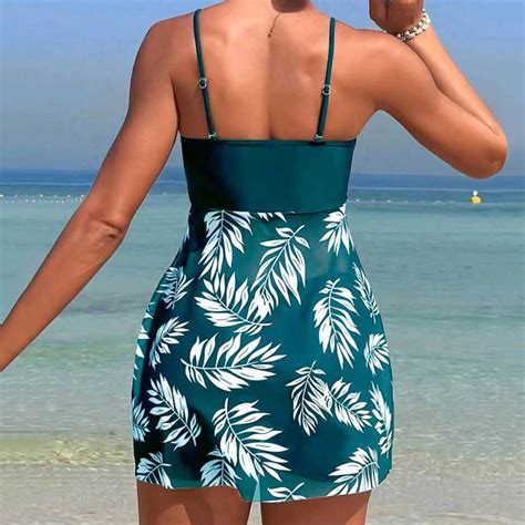 2024 Women Bikini Set Leaf Printed Strap Two Piece Beach Wear Hot Sexy