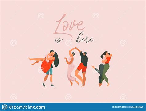 Hand Drawn Vector Abstract Cartoon Modern Graphic Happy Valentines Day