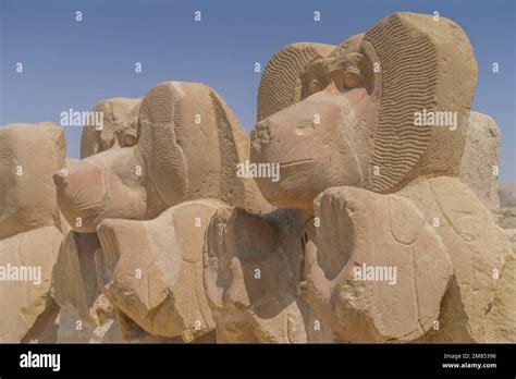 Skulpturen Affen Paviane Ramesseum Theben West Gypten Stock Photo