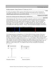 CHM 11 Experiment 9 Hydrogen spectrum - The Hydrogen Spectrum Reading ...