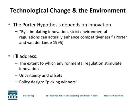 David Popp Presentation - The Porter Hypothesis at 20: Can Environmen…