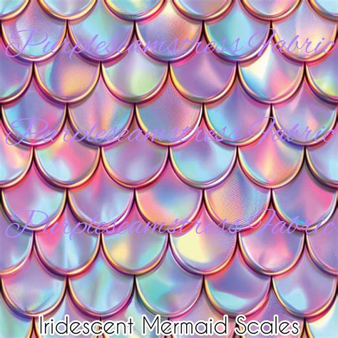 Iridescent Mermaid Scales Purpleseamstress Fabric