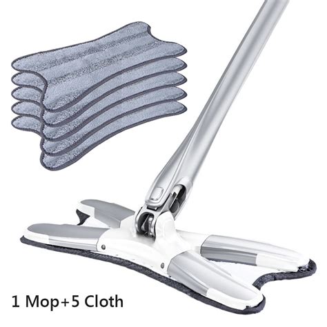 X Type Microfiber Mop Hand Free Wash Manual Extrus Grandado