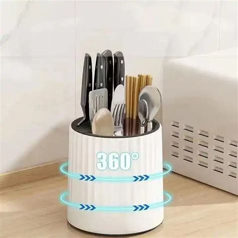 Kitchen Rotating Knives Holder Degree Rotating Chopsticks Cage