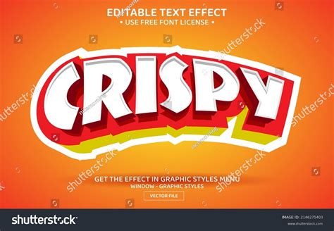 Crispy 3d Editable Text Effect Template Stock Vector Royalty Free