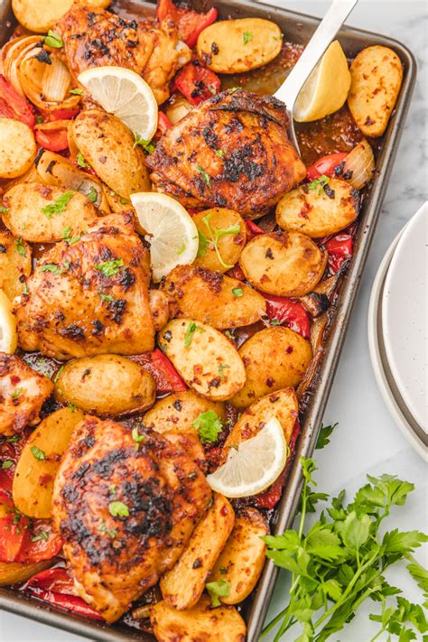 Harissa Chicken Traybake - The Dinner Bite