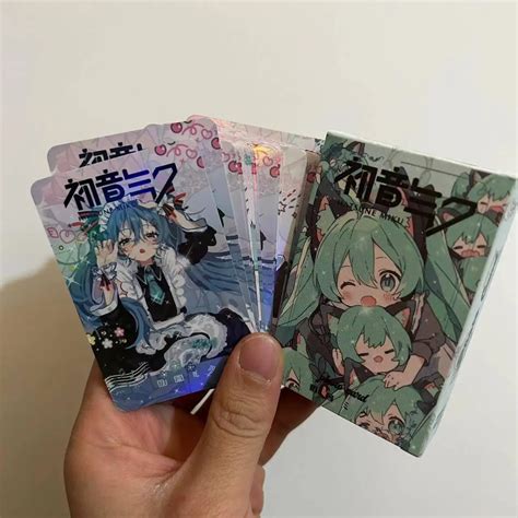 Boxed 50pcs Set Anime Hatsune Miku Kawaii Figure Laser Card Hd Atlas