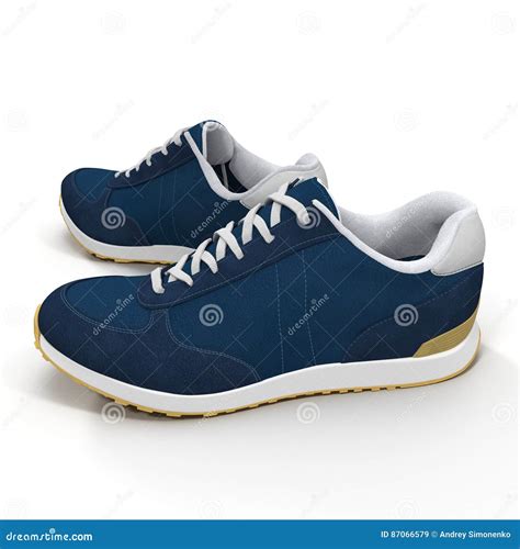 Pair Of Sport Trainers Isolated On White 3d Illustration Stock