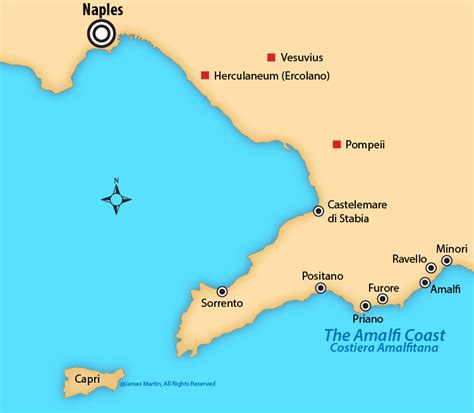 Amalfi coast map - Fit Fab Fodmap