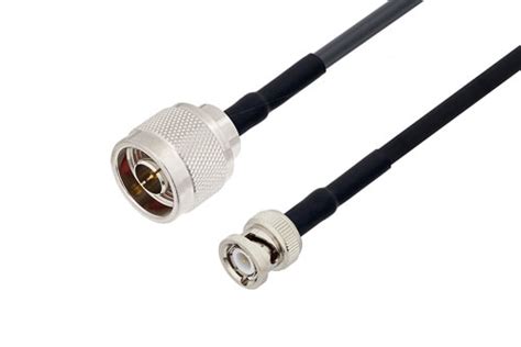 N Male To Bnc Male Low Loss Cable 36 Inch Length Using Lmr 240 Coax With Heatshrink