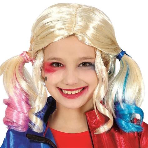 Perruque Harley Quinn Couettes Jaune Pour Enfant Accessoire De