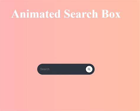 Animated Search Bar Using Html And Css