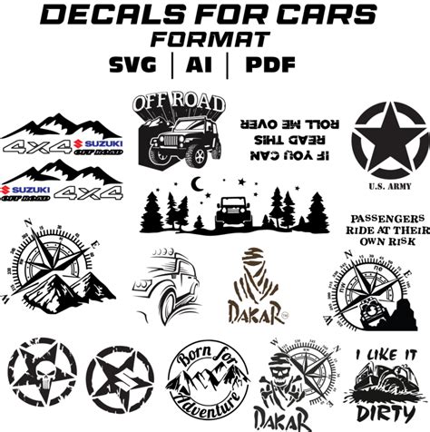 Off Roads Stickers Svg Vectors Bundle Stickers Vectors Amo