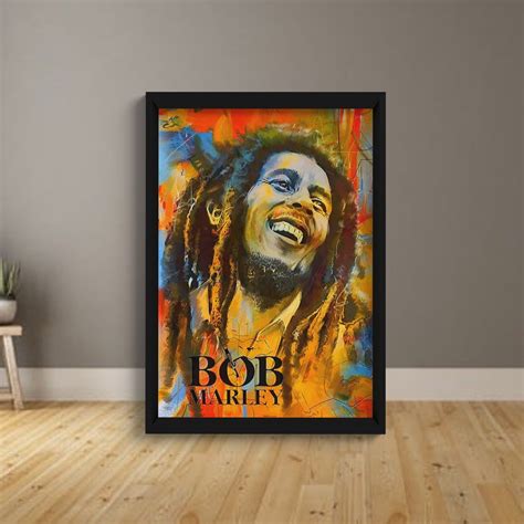 Quadro Decorativo Bob Marley Music Vidro E Moldura Shopee Brasil