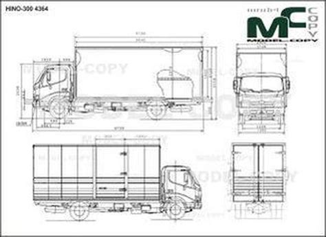 Hino 300 4364 2D Drawing Blueprints 35083 Model COPY Default