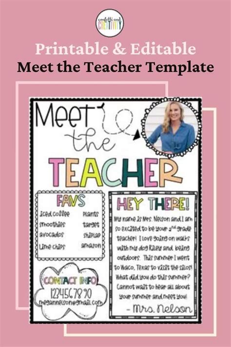 Free Editable Meet The Teacher Template