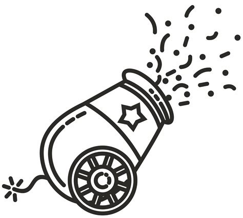 Confetti Cannon coloring page - ColouringPages