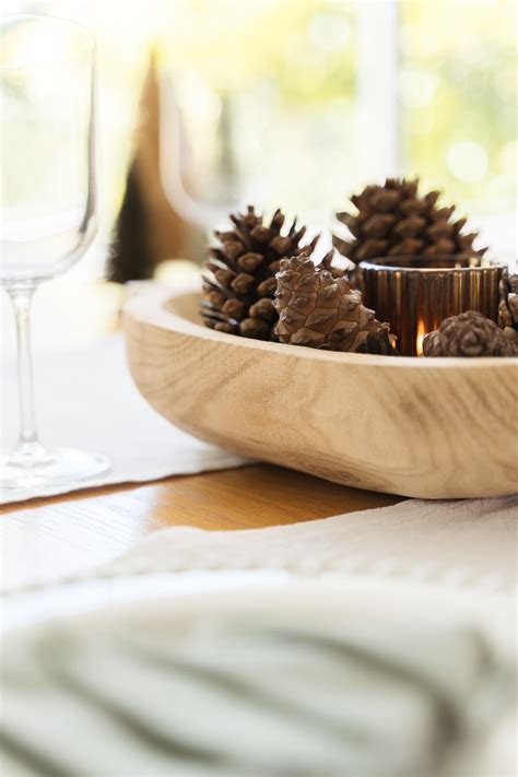 Scented Pinecone Centrepiece Easy Festive Table Decorating Idea Style Curator