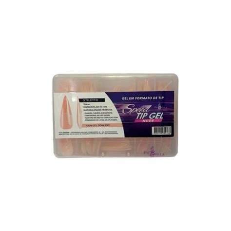 Speed Tip Gel Nude Stiletto Piu Bella Unidades ShuV