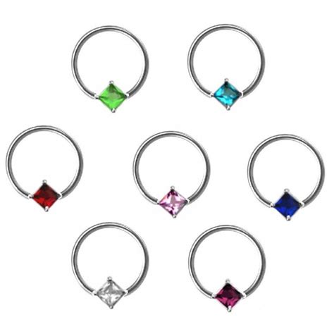 Anneau De Piercing Mm Cristal Forme Carr Rose Tarawa