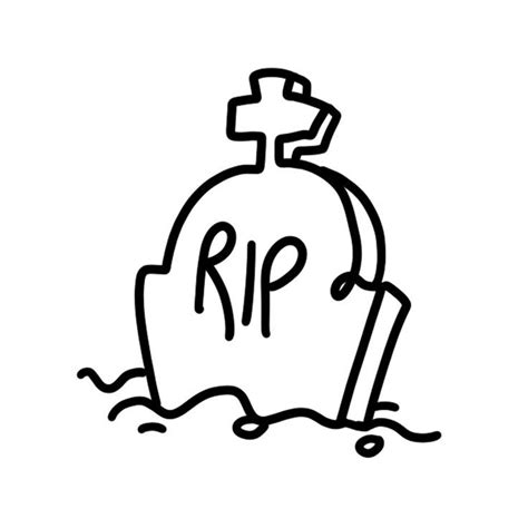 RIP Simple Line Drawing Of A Gravestone Halloween Tattoo Ideas Easy