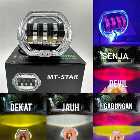 Jual Lampu Utama Biled Mode Daymaker Projie Biled Proji 4 Lensa 8D Plus