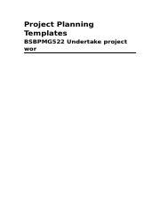 Bsbpmg Assesment Docx Project Planning Templates Bsbpmg Undertake