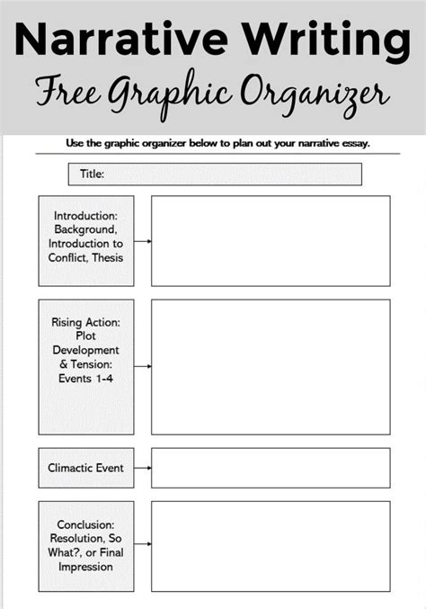 Narrative Writing Free Graphic Organizer Narrative Writing Graphic