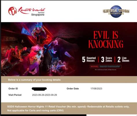 USS Halloween Horror Nights Ticket Tickets Vouchers Event Tickets